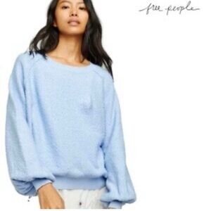 Free People Sky Blue Women's Crew Neck Sweater